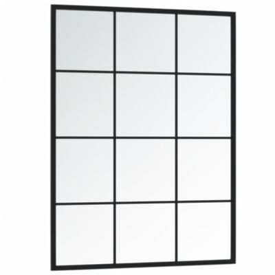 vidaXL Oglindă de perete, negru, 80x60 cm, metal