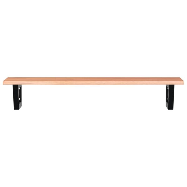 vidaXL Raft pentru lavoar montat pe perete, oțel și lemn masiv stejar