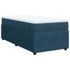 vidaXL Pat continental cu saltea, albastru &icirc;nchis, 80x200 cm, catifea