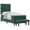vidaXL Pat cu arcuri cu headboard Verde &icirc;nchis 200 x 80 cm Catifea