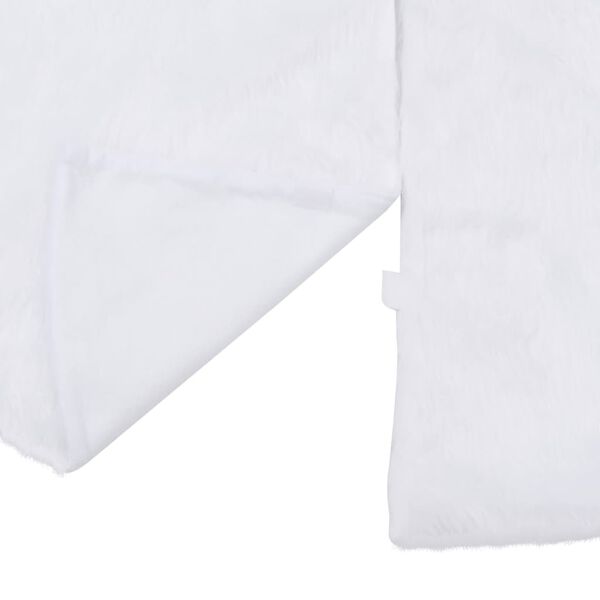 vidaXL Fustă de brad de Crăciun, albă, 90 cm, blană artificială