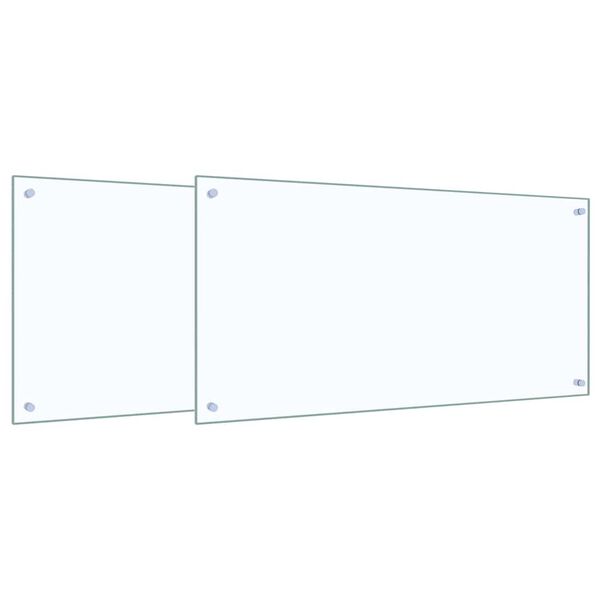 vidaXL Spate de bucătărie 2 pcs Transparent 100 x 50 cm