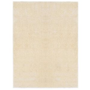 vidaXL Covor shaggy de zonă Crem 120 x 160 cm Polietilenă