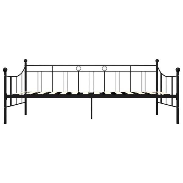 vidaXL Cadru pat de zi, negru, 90x200 cm, metal