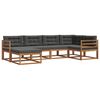 vidaXL Set de canapele de exterior cu pernă 6 pcs Natural și Antracit