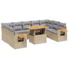 vidaXL Set canapele de grădină cu perne, 10 piese, bej, poliratan