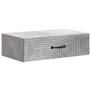 vidaXL Masă laterală montată pe perete Gri Beton 59 x 34,5 x 17 cm