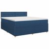vidaXL Pat boxspring cu saltea albastru 140 x 200 cm Țesătură