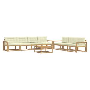 vidaXL Set de canapele de exterior cu pernă 7 pcs Alb și crem