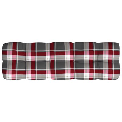 vidaXL Perne pentru canapea din paleți, 3 buc., roșu, model carouri