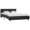 vidaXL Cadru de pat cu LED, negru, 120 x 200 cm, piele ecologică