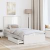 vidaXL Pat cu storage cu headboard Alb 90 x 190 cm Lemn compozit