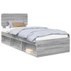 vidaXL Cadru de pat Gri Sonoma 100 x 200 cm Lemn de pin masiv