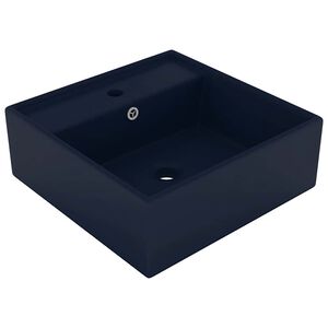vidaXL Chiuvetă lux preaplin albastru mat 41x41cm ceramică pătrat