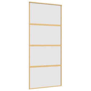 vidaXL Ușă glisantă, auriu, 90x205 cm, sticlă ESG mată și aluminiu