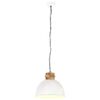 vidaXL Lampă suspendată industrială, alb, 50 cm, mango, E27, rotund