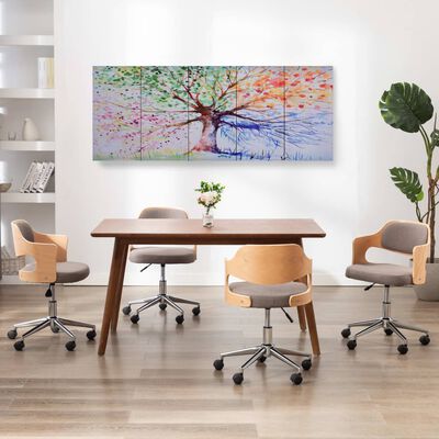 vidaXL Set tablouri din pânză, copac în ploaie, multicolor, 200x80 cm