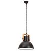 vidaXL Lampă suspendată industrială, negru, 40 cm, 25 W, rotund, E27