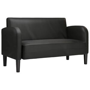 vidaXL Canapea loveseat neagră 110 cm piele artificială