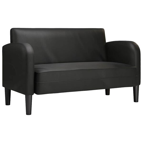 vidaXL Canapea loveseat neagră 110 cm piele artificială