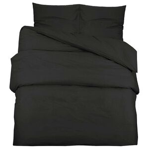 vidaXL Set cu husă de pilotă, negru, 140x200 cm, microfibră