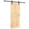 vidaXL Ușă glisantă Natural și Negru 85 x 210 cm Lemn de Pin Solid