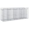 vidaXL Pat ridicat din gabion 2 pcs Argintiu