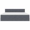 vidaXL Pat cu storage cu saltea Gri &icirc;nchis 200 x 200 cm Catifea