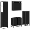 vidaXL Set de mobilier pentru baie 4 pcs Stejar Negru Lemn compozit