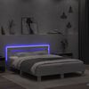 vidaXL Cadru de pat cu led cu headboard Alb 152 x 203 cm Lemn compozit