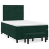 vidaXL Pat box spring cu saltea, verde &icirc;nchis, 120x190 cm, catifea