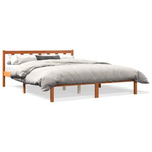 vidaXL Cadru pat fără saltea, maro ceruit, 160x200 cm, lemn masiv pin