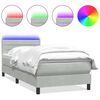 vidaXL Pat cu arcuri cu saltea și LED, gri deschis, 100x220 cm, catifea
