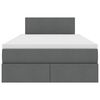 vidaXL Pat cu saltea și spațiu de depozitare Gri închis 120 x 190 cm