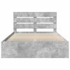 vidaXL Cadru de pat cu headboard Beton 140 x 190 cm Lemn de pin masiv
