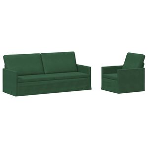 vidaXL Set de canapea 2 pcs Verde Junglă Țesătură din corduroy