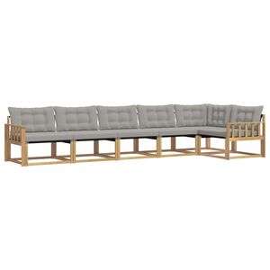 vidaXL Set de canapele de exterior cu pernă 6 pcs Alb și gri deschis