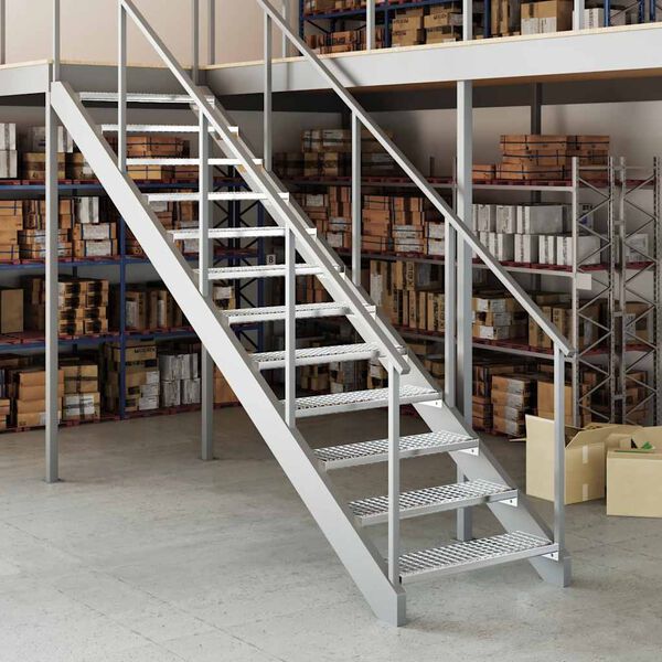 vidaXL Treaptă tip grătar, 80x24x7 cm, oțel galvanizat