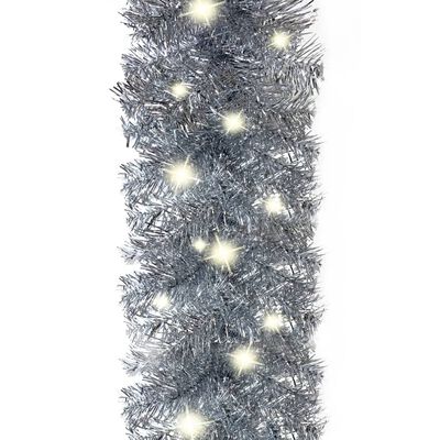 vidaXL Ghirlandă de Crăciun cu lumini LED, argintiu, 20 m