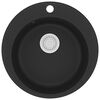 vidaXL Chiuvetă de bucătărie din granit cu o cuvă, negru, rotund