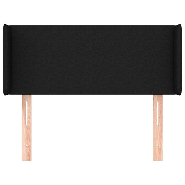 vidaXL Tăblie de pat cu aripioare negru 93x16x78/88 cm textil