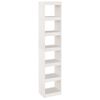 vidaXL Bibliotecă/Separator cameră, alb, 40x30x199 cm, lemn masiv pin