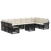 vidaXL Set de canapele pentru grădină 11 pcs Negru poliratan