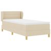 vidaXL Pat cu arcuri cu saltea cu headboard Crem 90 x 190 cm țesătură