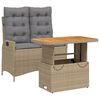 vidaXL Set mobilier de grădină, 2 piese, cu perne, bej, poliratan