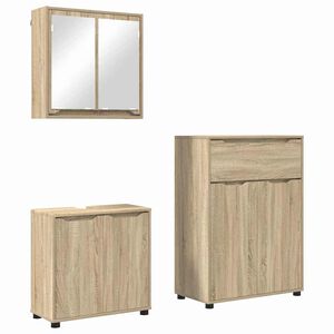 vidaXL Set de mobilier pentru baie 3 pcs Stejar Sonoma Lemn compozit