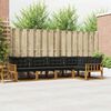 vidaXL Set de canapele de exterior cu pernă 5 pcs Natural și Negru