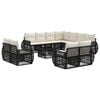 vidaXL Set de canapele pentru grădină 12 pcs Negru și Alb crem
