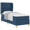 vidaXL Pat cu arcuri cu headboard Manual albastru 200 x 80 cm țesătură
