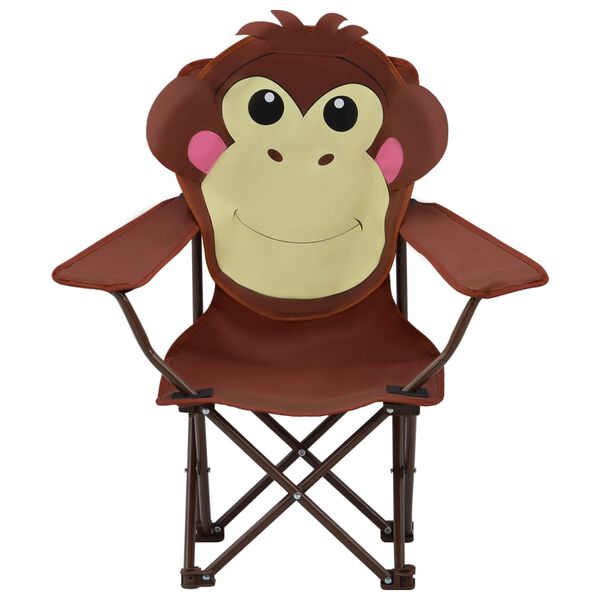 vidaXL Scaune de grădină pentru copii, 2 buc., maro, material textil